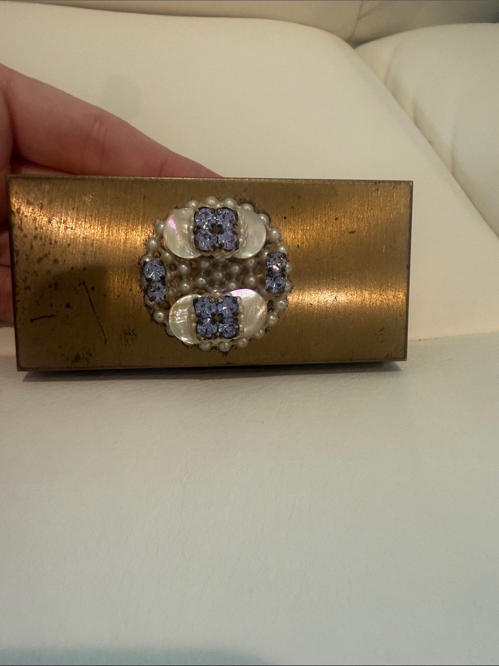 Vintage Unsigned metal Trinket box